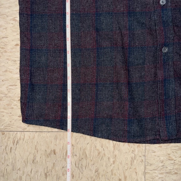 Ben Sherman Navy and Burgundy Plaid Casual Shirt - Picture 6 of 7